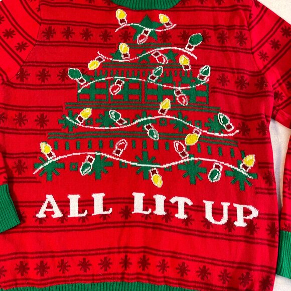 Holiday Christmas Sweater Size Large All Lit Up - Picture 2 of 8